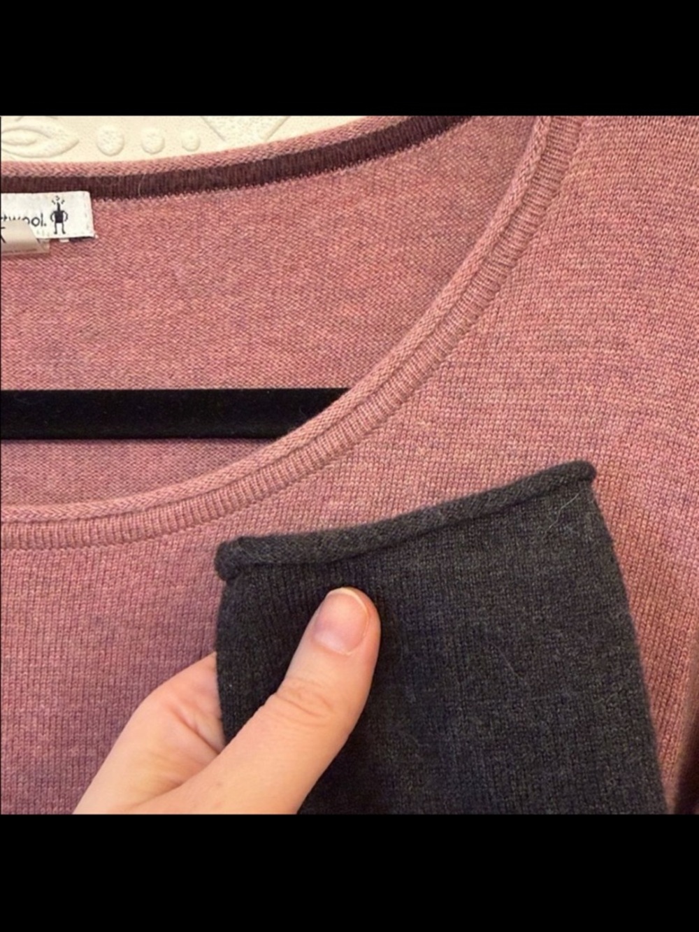 SmartWool Shadow Pine Crew Sweater Wool Blend in Nostalgia Rose Size L - Picture 5 of 6